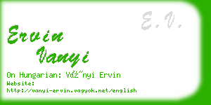 ervin vanyi business card